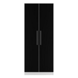 Gloucester Double Wardrobe In Black Gloss & White Matt (Ready Assembled)