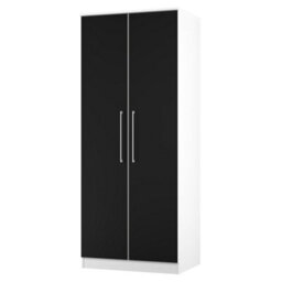 Gloucester Double Wardrobe In Black Gloss & White Matt (Ready Assembled) - thumbnail 3