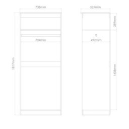 Gloucester Double Wardrobe In Black Gloss & White Matt (Ready Assembled) - thumbnail 6