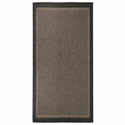 Berkfield Outdoor Flatweave Rug 100X200 Cm Dark Brown