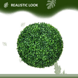 Homcom Set Of 2 Artificial Topiary Balls Indoor Outdoor Faux Boxwood Balls - thumbnail 4