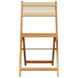 Berkfield Folding Garden Chairs 4 Pcs Beige Solid Wood Acacia - thumbnail 4