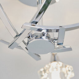 Luminosa Lighting Luminosa Langella 5 Light Semi Flush Multi Arm Ceiling Light Chrome, Clear Crystal, G9 - thumbnail 4