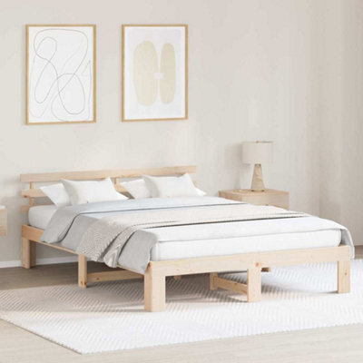 Berkfield Natural Pine Bed Frame Natural Wood Solid Pine Wood 150 X 200 Cm - image 1