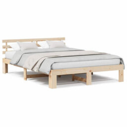 Berkfield Natural Pine Bed Frame Natural Wood Solid Pine Wood 150 X 200 Cm - thumbnail 4