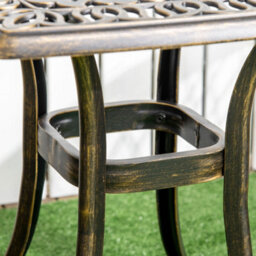 Outsunny 54 X 54Cm Aluminium Outdoor Garden Side Table W/ Umbrella Hole, Bronze - thumbnail 9