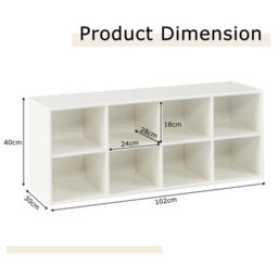 Costway 8-Cube Shoe Bench Entryway Shoe Rack Cabinet 8 Cubbies Storage Shelf - thumbnail 2