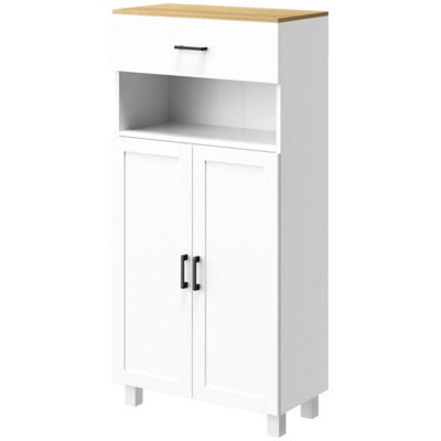 Kitchen Cupboard Storage Cabinet With Drawer, Countertop, White - image 1