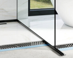 Ilcom Shower Profile Glass Fixing Lpsp In Gloss Black Stainless Steel