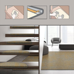 Floordirekt York Self Adhesive Edged Soft High Pile Stair Tread Mat For Indoor Stairs Semicircular Yellow 23.5 X 65 Cm - thumbnail 2