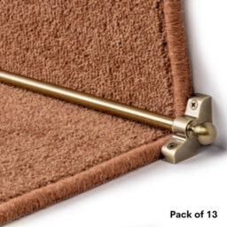 "FloorMatch 13 Pack - Hollow Stair Carpet Runner Rods - Affordable Stair Rod Bars - Antique Finish - 89Cm (35.4"") Width"