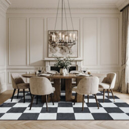Homeart Plaid Area Rug , Super Soft & Sustainable Woven Carpet With Modern Checkered Design Anthracite 120X170 - thumbnail 4