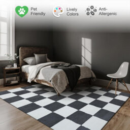 Homeart Plaid Area Rug , Super Soft & Sustainable Woven Carpet With Modern Checkered Design Anthracite 120X170 - thumbnail 5