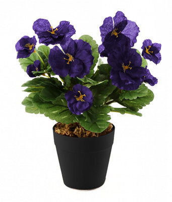 Best Artificial 30Cm Lilac Pansy Plug Plant - Pot Not Included - image 1