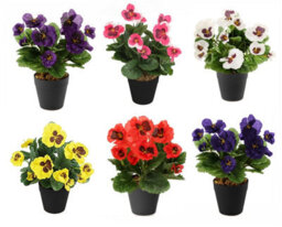 Best Artificial 30Cm Lilac Pansy Plug Plant - Pot Not Included - thumbnail 2