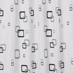 Neel Blue Geometric Polyester Shower Curtain, Water-Resistant Bathroom Curtain With 12 Hooks - 180X200Cm - thumbnail 8