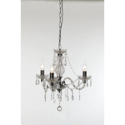 Luminosa Lighting Luminosa Lüster Classic 3 Light Multi Arm Chandelier Chrome Clear - Uk Stock - image 1