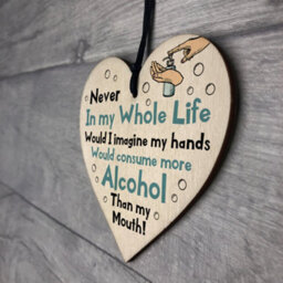 Red Ocean Funny Quarantine Christmas Gift Wooden Heart Novelty Sign Gift For Him - thumbnail 7