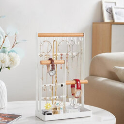 Xample Jewellery Organiser Jewellery Stand Holder, 4 Tiers Jewelry Stands Necklace Organizer Earring Holder, 10 Hooks Jewelry Tower Rack - thumbnail 5