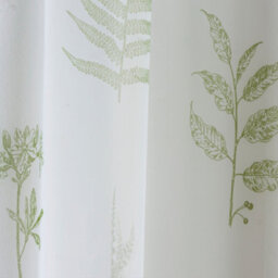 "Tyrone Textiles Bracken Green Leaf Print Linen-Look Voile Panel - Pair 140 X 183 Cm (55X72"")" - thumbnail 3
