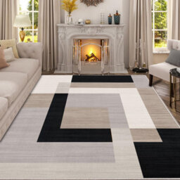 Ameha Printed Rugs Milo Neutral Bedroom Living Room Kitchen Indoor Outdoor Large Non Slip Area Rug Modern Geometric Carpets, 160X230 Cm - thumbnail 6