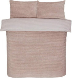 Smart Living Luxurious Reversible Sparkle Ribbed Fleece Duvet Cover With Pillowcases - thumbnail 7