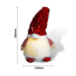 Set Of 3 Christmas Light Up Gonks - Festive Xmas Scandi Faceless Gonk Gnome Santa Novelty Decoration - 1 Pink, Silver & Red - thumbnail 8