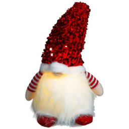 Set Of 3 Christmas Light Up Gonks - Festive Xmas Scandi Faceless Gonk Gnome Santa Novelty Decoration - 1 Pink, Silver & Red - thumbnail 5