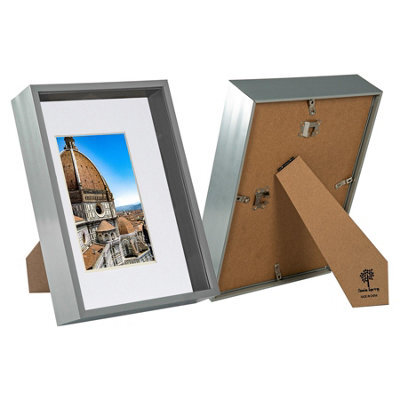 "Nicola Spring A4 (8 X 12"") Deep Photo Frames - Grey/white Mount - 3D Deep Box Picture Frame Display Case (31 X 22Cm) X2" - image 1