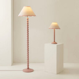Valuelights Bobbles Rose Pink Bobbin Table Lamp With Pink Trim Scallop Shade - Led Bulb Included - thumbnail 7