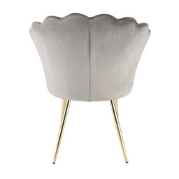 Mini Flora - Pair Of Dining Chairs - Velvet Upholstery With Floral Design (Grey) - thumbnail 8