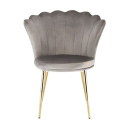 Mini Flora - Pair Of Dining Chairs - Velvet Upholstery With Floral Design (Grey) - thumbnail 5