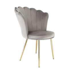 Mini Flora - Pair Of Dining Chairs - Velvet Upholstery With Floral Design (Grey) - thumbnail 6