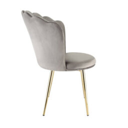 Mini Flora - Pair Of Dining Chairs - Velvet Upholstery With Floral Design (Grey) - thumbnail 7