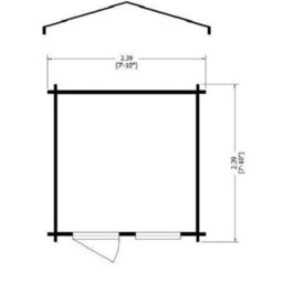 Shire Avesbury Log Cabin Home Office Garden Room Approx 8 X 8 Feet - thumbnail 4
