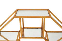 Premier Housewares Interiors By Premier Hexagonal Shelf Unit, Elegant Mirrored Storage Shelf Unit, Antique Luxe Design Decorative Wall Unit - thumbnail 4