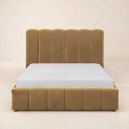 Solace+Co Emilie Ribbed Kingsize Ottoman Bed Mocha Velvet - thumbnail 5