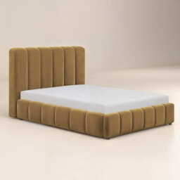 Solace+Co Emilie Ribbed Kingsize Ottoman Bed Mocha Velvet - thumbnail 6