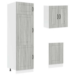 Berkfield 8 Piece Kitchen Cabinet Set Kalmar Grey Sonoma Engineered Wood - thumbnail 5