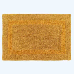 Homescapes Luxury Reversible Cotton Bath Mat Set - Mustard Yellow - thumbnail 2
