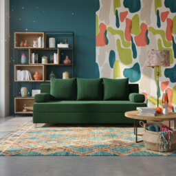 Dover 3 Seater Sofa Bed With Dl Mechanism Bedding Storage 192 Cm Wide Modern Sofa For The Living Room Green - thumbnail 2