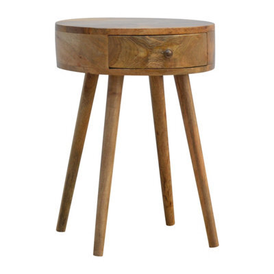 Artisan Furniture Nordic Circular Shaped Oak-Ish Bedside - image 1