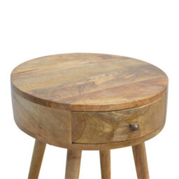 Artisan Furniture Nordic Circular Shaped Oak-Ish Bedside - thumbnail 3