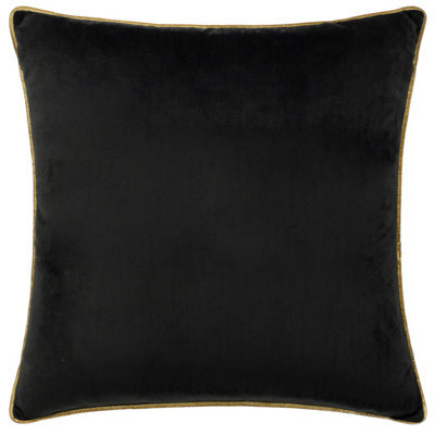 furn. Furn Meridian Velvet Polyester Filled Cushion, Black/gold, 45 X 45Cm - image 1
