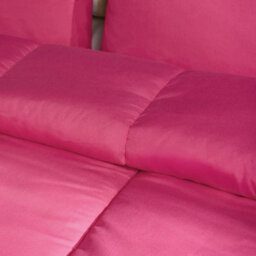 Ohs Plain 10.5 Tog Coverless Duvet With Pillowcase Bedding Set, Hot Pink - Double - thumbnail 3
