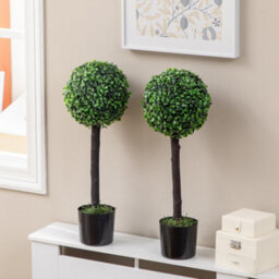 Wyld Haus Losasa Zimo Set Of 2 Artificial Boxwood Ball Trees 60Cm - Indoor Or Outdoor, Uv-Resistant - thumbnail 2