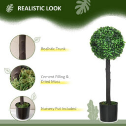 Wyld Haus Losasa Zimo Set Of 2 Artificial Boxwood Ball Trees 60Cm - Indoor Or Outdoor, Uv-Resistant - thumbnail 4