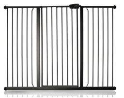 Safetots Extra Tall Metal Safety Gate Pressure Fit, 139.8Cm - 147.4Cm, Matt Black, 104Cm In Height, Extra Tall Baby Gate - thumbnail 1