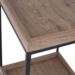 Pacific Lifestyle Gallery Natural Wood Veneer And Black Metal Side Table - thumbnail 6