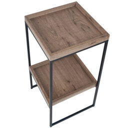 Pacific Lifestyle Gallery Natural Wood Veneer And Black Metal Side Table - thumbnail 5